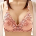 thumbnail image 3 of Bigersell Sports Bras for Women Floral Lace V-Neck Lightly Padded Push up Bras No Underwire Comfort Soft Wireless Bras Full-Coverage Wire-Free Bra Support Everyday Bralette A-12-Pink S, 3 of 3