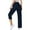 Z1-Navy-pants clearance sales, variant on Frostluinai Women's Cargo Pants Elastic Waist Rolled Up Straight Leg Pants Solid Lightweight Joggers Casual Hiking Pants with Pocket