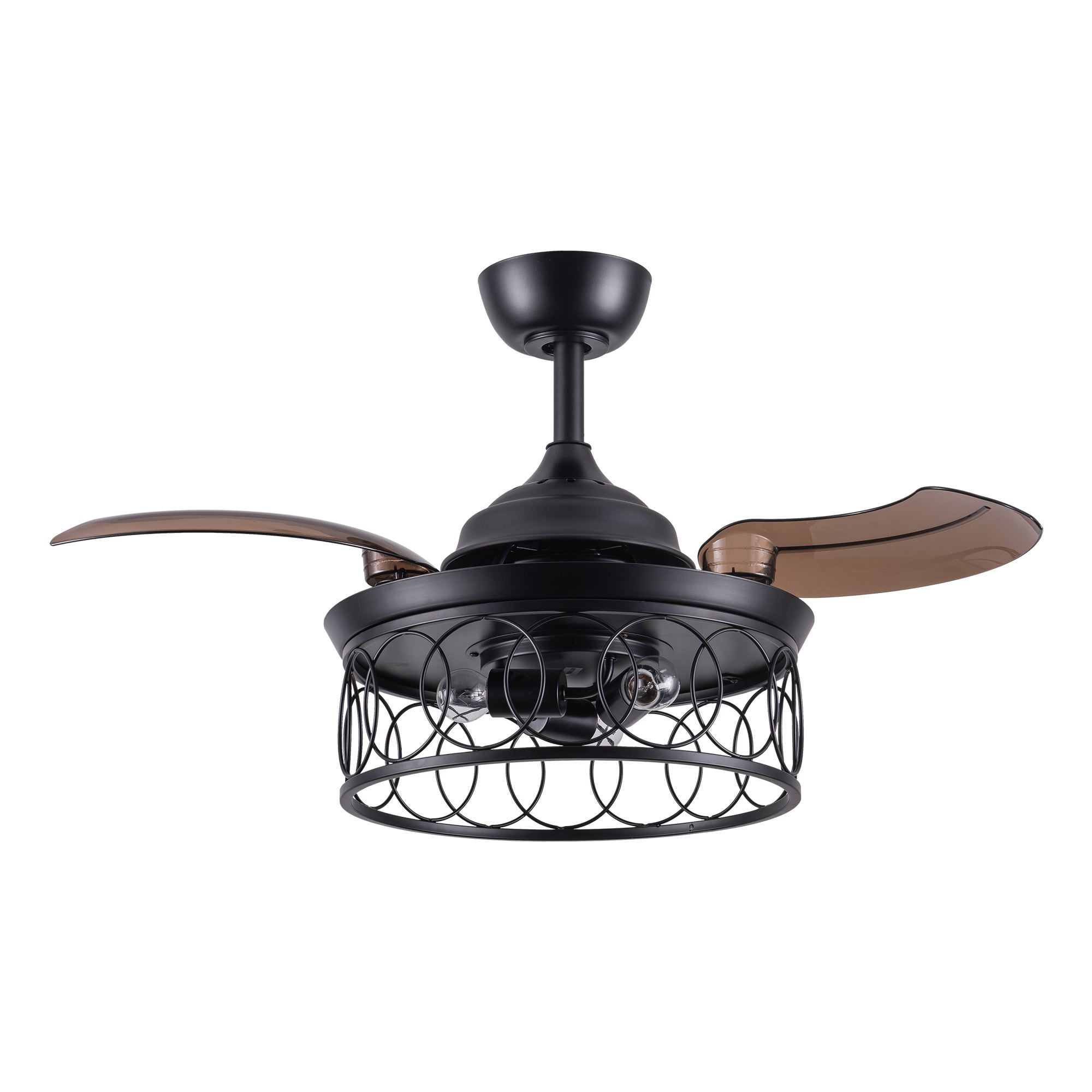 Details about   Industrial Black Metal 34-inch Retractable 3-Blades Ceiling Fan 
