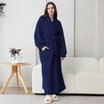 thumbnail image 6 of AMITOFO Long Robes for Women, Soft Fluffy Fleece Bath Robe with Front Pocket, Winter Warm Plush Lapel Women's Robes, Adjustable Belt, 6 of 8