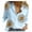 Blue, variant on Giftesty Womens Plus Size Clearance Fashion Women's Loose Buttons Printing Lapel Long Sleeves T-shirts Blouse Tops