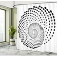 thumbnail image 5 of Ambesonne White Shower Curtain, Spiral Monochrome Black, 69"Wx70"L, Black White, 5 of 5