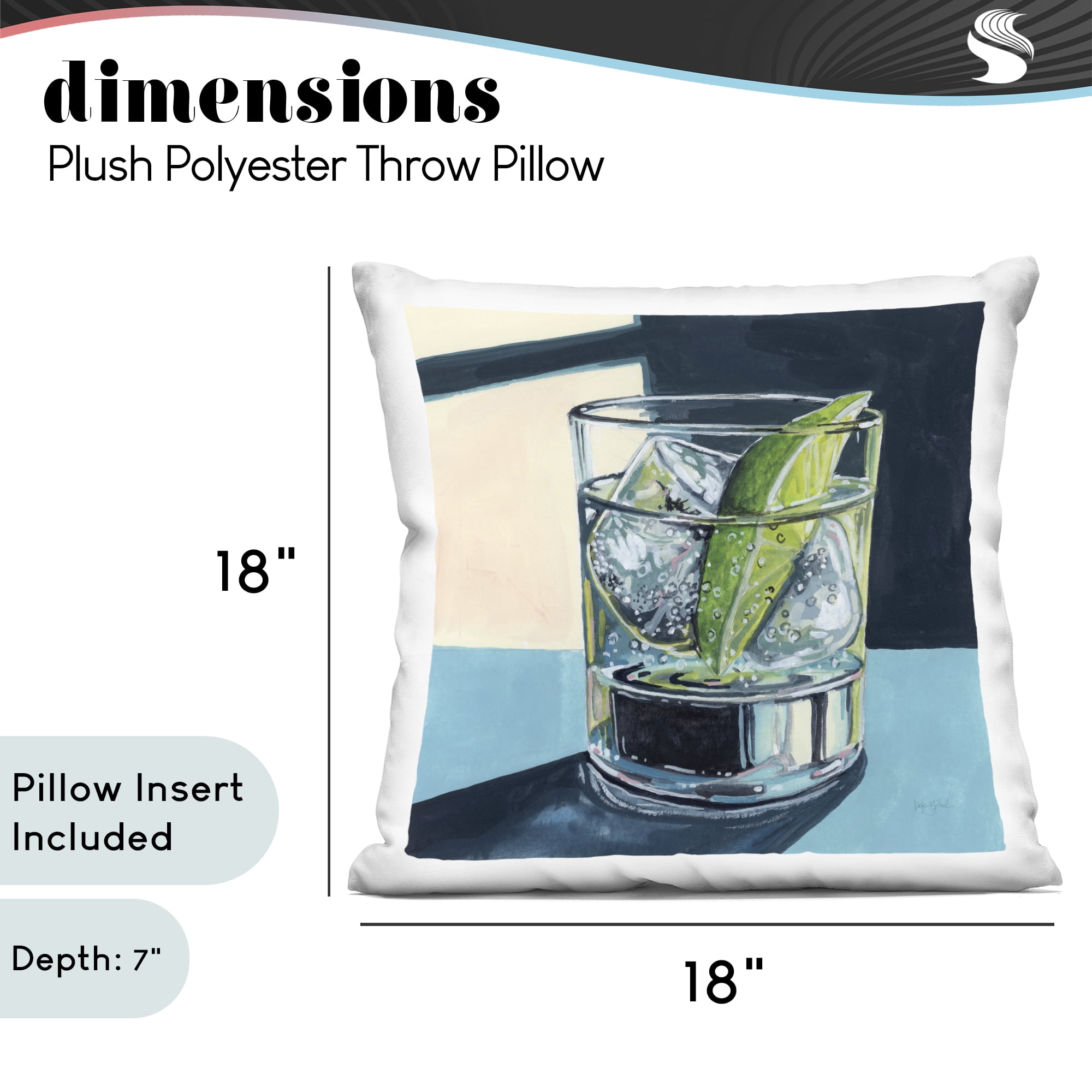Stupell Industries Strong Gin and Tonic Decorative Printed Throw Pillow, design by Kate Jarvik Birch