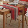 thumbnail image 2 of GFDYREE Burlap Linen Christmas Rustic Table Runners 120 Inches Long, Retro Barn Wood Brown Red Table Runner Farmhouse Style for Coffee Table, Holiday Parties, Wedding, Events Dinner, Home De, 2 of 7