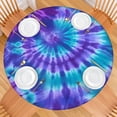 thumbnail image 2 of Purple Blue Tie Dye Spiral Pattern Round Fitted Tablecloth with Elastic Edge,Dining Table Cover Waterproof,Outdoor Round Tablecloth for Camping,Dining,Indoor and Outdoor, 2 of 7