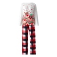 thumbnail image 6 of KelaJuan Family Matching Christmas Pajamas Sets, Long Sleeve Elk Print Tops + Plaid Pants, 6 of 8