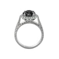 thumbnail image 4 of 14K White Gold 2.60 CTW Black Diamond Ring with Diamonds Halo Filigree With Accents, 4 of 4