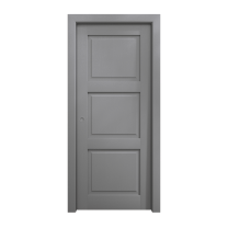 Sliding Pocket Door 36 x 80 inches | Ego 5010 Painted Grey Oak | Kit Rail Hardware | Solid Wood Interior Bedroom Modern Doors