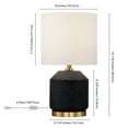 thumbnail image 4 of Evelyn&Zoe Esther 15" Tall Textured Ceramic Mini Lamp with Fabric Shade, Matte Black/Antique Brass/White, 4 of 7