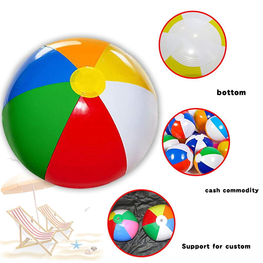 Pack De 4 Pelotas Inflables De Playa – Tamaños 16, 30, 35 Y 36 Cm, Con Lentejuelas Y Bomba Manual Incluida
