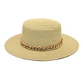 thumbnail image 1 of AWZXDE Unisex Cowboy Hat Western Riding Chain Wide Brim Straw Summer Adult Sun Hat, 1 of 2