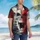 thumbnail image 3 of Balery Red And White Screaming Demon Skull Camisas hawaianas de manga corta para hombre, camisas playeras de corte holgado, camisas de vacaciones con botones,X-Large, 3 of 7