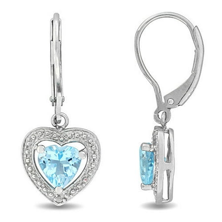 Amour Sky Blue Topaz Lever Back Earrings