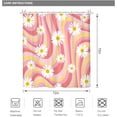 thumbnail image 2 of Pink Vintage Smiling Floral Shower Curtain Abstract Retro Happy Face Flower Yellow Daisy 72Wx72H Inch Boho Modern Aesthetic Fabric Decor Bathroom Polyester Waterproof 12 Pack Hooks, 2 of 6