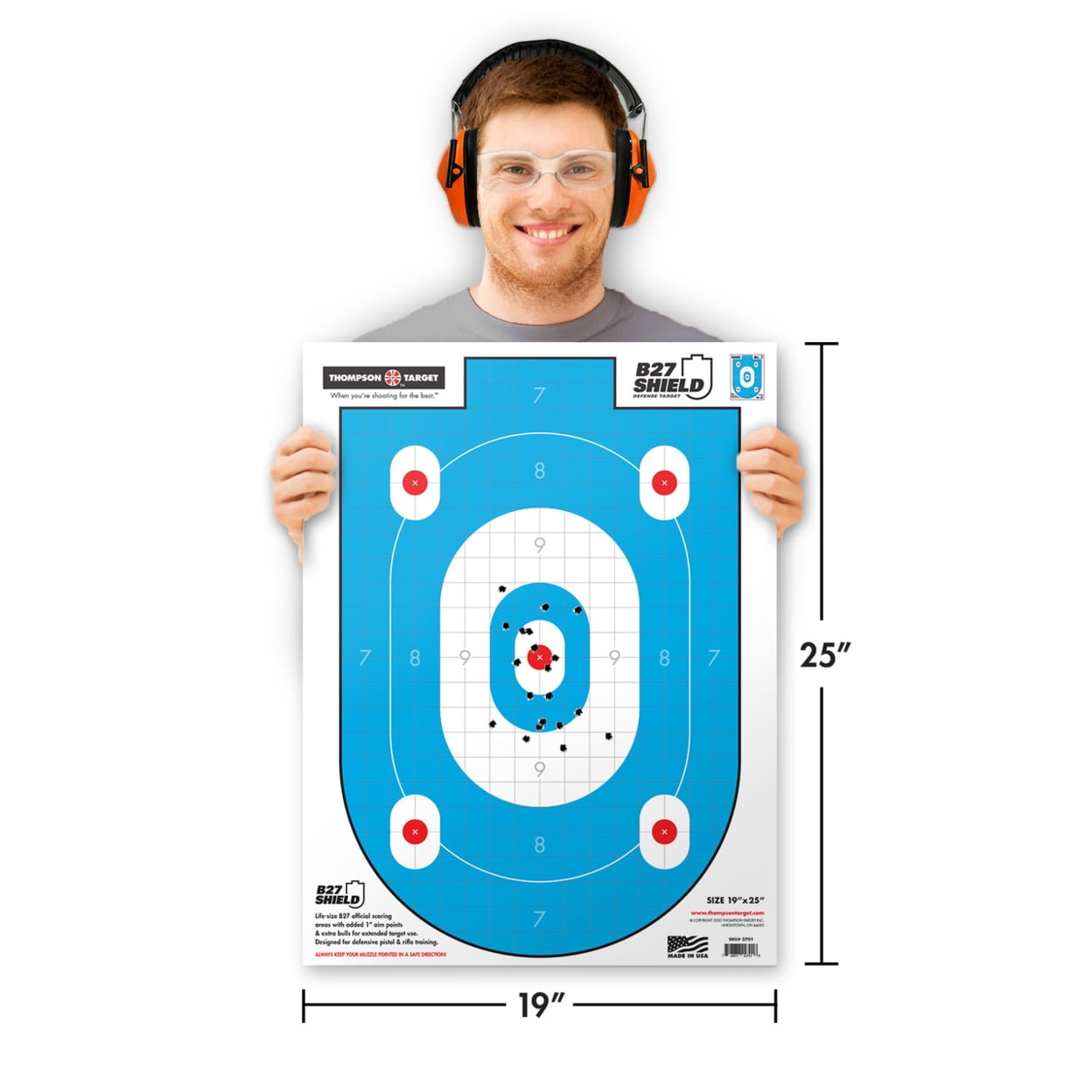 B27-Shield Defense Training - 19"x25" Paper Shooting Targets (20 Pack)
