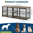 thumbnail image 2 of EastVita Heavy Duty Double Dog Crate with Divider,87" Extra Large Dog Kennel Furniture for 2 Medium Large Pets,3 Door Pet Cage Indoor,Wooden TV Stand,Rustic Brown+Black black, 2 of 8