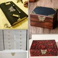 thumbnail image 4 of 2Pcs Vintage Box Clasp Retro Latch Butterfly Shape Decorative Latch Padlock Locking Latch for Jewelry Box Cabinet 52*60mm, 4 of 5