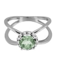 thumbnail image 4 of AoneJewelry 0.85 Carat 6MM Round Green Amethyst and Diamond Ring In 10K Solid Rose, White & Yellow Gold, 4 of 5