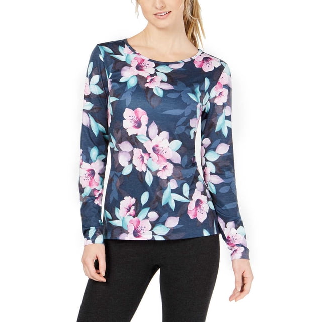 Ideology Blouse Imprimée à Trou de Serrure pour Femmes, Pasific Teal, Large