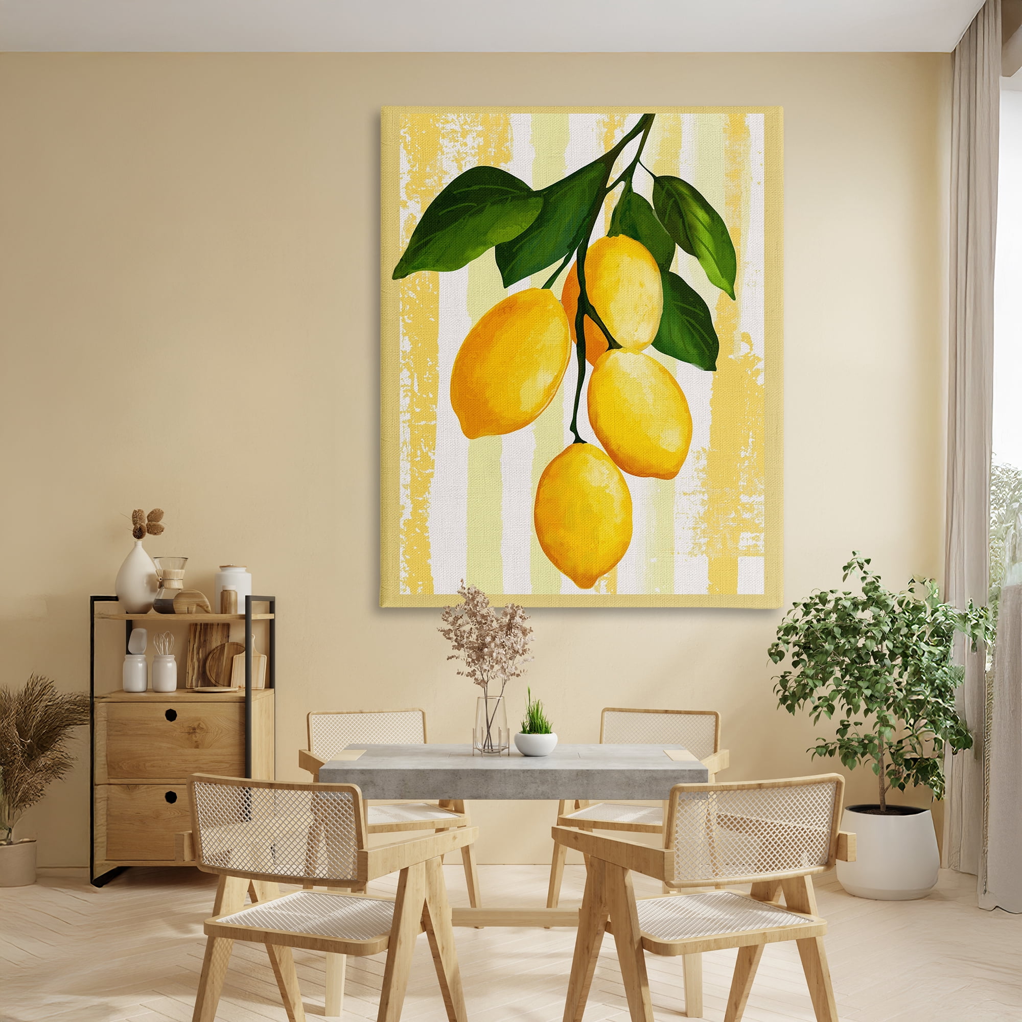 Stupell Industries Lemons on Green Branch Canvas Wall Art, design by Yen
