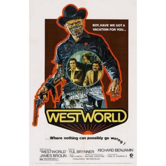 Westworld Movie Poster 12x16 Print on Metal Sign 12in x 16in Multi-Color Square Adults Best Posters