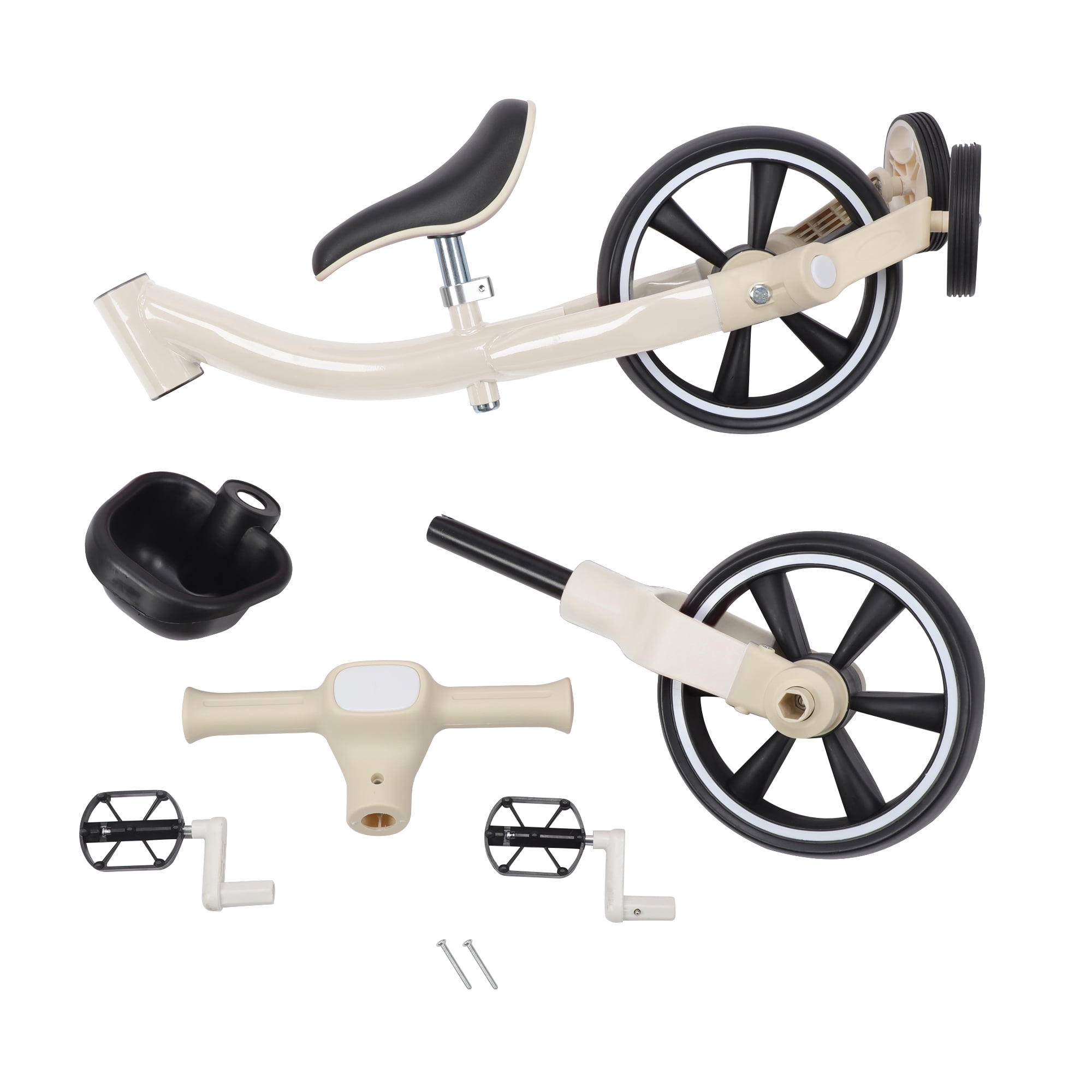 3-Wheel Trike Bicycle for Toddlers, Kids Pedal Tricycle Stroller with Basket, Folding Trike Bike