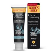 Burts Bees Toothpaste, Natural Flavor, Charcoal with Fluoride Toothpaste, Mountain Mint, 4.7 oz