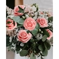 thumbnail image 4 of Flores artificiales rosas falsas de espuma de aspecto real, combo de flores artificiales de boda para ramos de boda (rosa, 25), 4 of 5