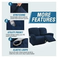 thumbnail image 5 of Velvet Recliner Slipcover Recliner Chair Cover, 2 Seater Stretch Armchair Covers Sofa Slipcover Soft Cozy Recliner Cover Furniture Protector-navy, 5 of 8