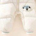 thumbnail image 5 of JFOPQVSM Baby Winter Snowsuit Bear Ear Hooded Padded Romper Fleece Lined Color Block Zipper Jumpsuit Infant Cold Weather Outfit, 5 of 7