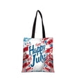 thumbnail image 2 of Qjidjing Independence Day Canvas Bag, Tote Bag, Patriotic American Flag Pattern Canvas, for 4th of July Shopping, Outdoor Activity, Daily Use, 2 of 6