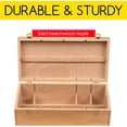 thumbnail image 3 of Sturdy Wood Tool Box  Beechwood Portable Art Supply Organizer - Large Artist Storage Box, 3 of 5