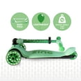 thumbnail image 4 of Zinc Flyte Premium Three Wheeled Folding Scooter - Forest Green, Foldable Kick Scooter with Light Up Wheels and Adjustable Height for Girls and Boys Ages 3+, 4 of 8