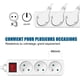 thumbnail image 4 of Regleta de 3 enchufes con interruptor de enchufe plano, bloque de 3 enchufes, extensión de 1,5 m 230 V con seguridad para niños, 4 of 5