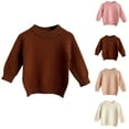 thumbnail image 4 of ZACPNCV Toddler Baby Girl Boy Knit Sweater Solid Color Top Long Sleeved Crewneck Sweater Beige 0-3 Months, 4 of 4