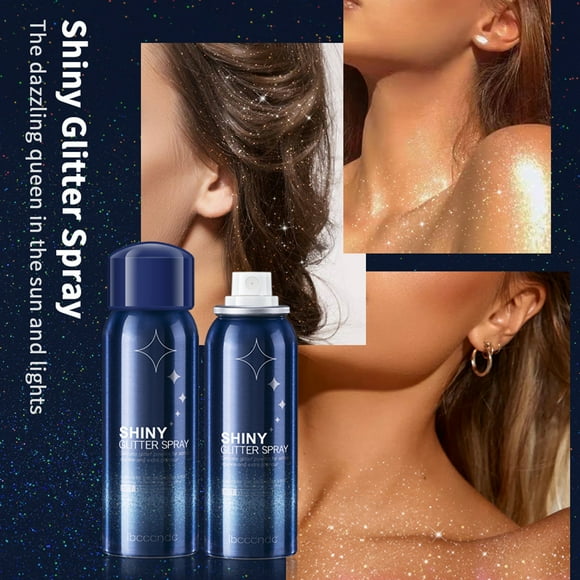 60ml Body Glitter Spray Lightweight Safe Convenient Creative Shining Make Up Tool Attractive Body Shiny Glitter Spray for Club