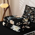 thumbnail image 5 of Erosebridal Retro Floral Zipper Twin Comforter Sets with Fitted Sheet and 2 Pillowcases, Chic Blossom Zipper Bedding Set, Black Reversible, Midnight Neutral, Black Reversible, 5 of 7