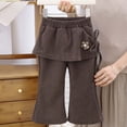 thumbnail image 5 of Mifsaly Girls Skirted Flare Pants Elastic Waist Straight Leg Skort Trousers Kids Cute Casual Bell Bottom Pant with Pockets, 5 of 8