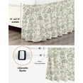 thumbnail image 3 of Farmhouse Sage Green Floral Bed Skirt Linen Boho Paisley Flower Rustic Bed Skirts King Size 18 Inch Drop, Wrap Around Dust Ruffle&nbsp;Bedskirt with Adjustable Elastic Belt for Queen Size Beds, 3 of 7