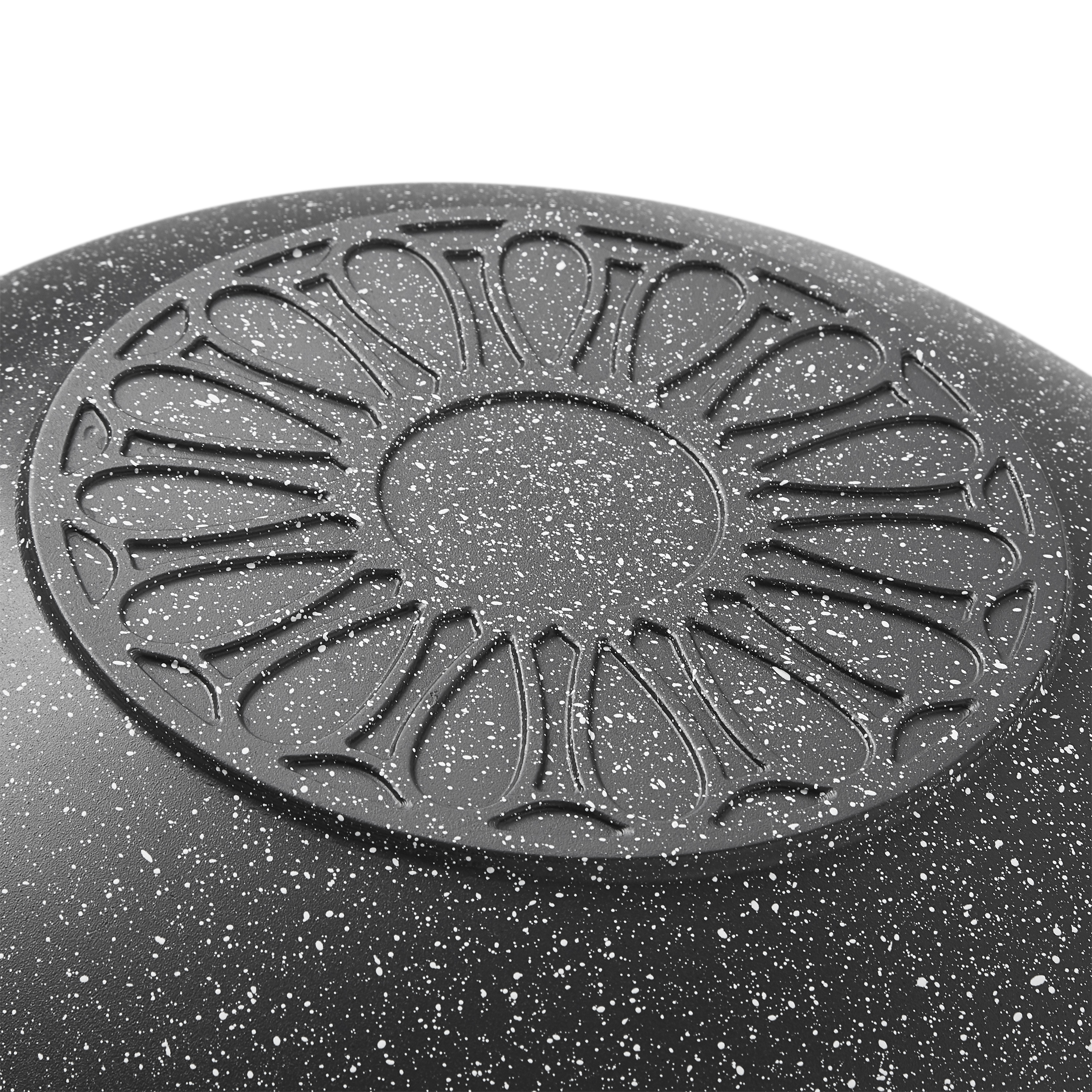 The Pioneer Woman Prairie Signature 14-Inch Cast Aluminum Wok, Charcoal Speckle