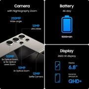 Samsung Galaxy S24 Ultra 256GB US Version, Unlocked Android Smartphone with 200MP Camera, 8K Video, Long Battery - Titanium Violet