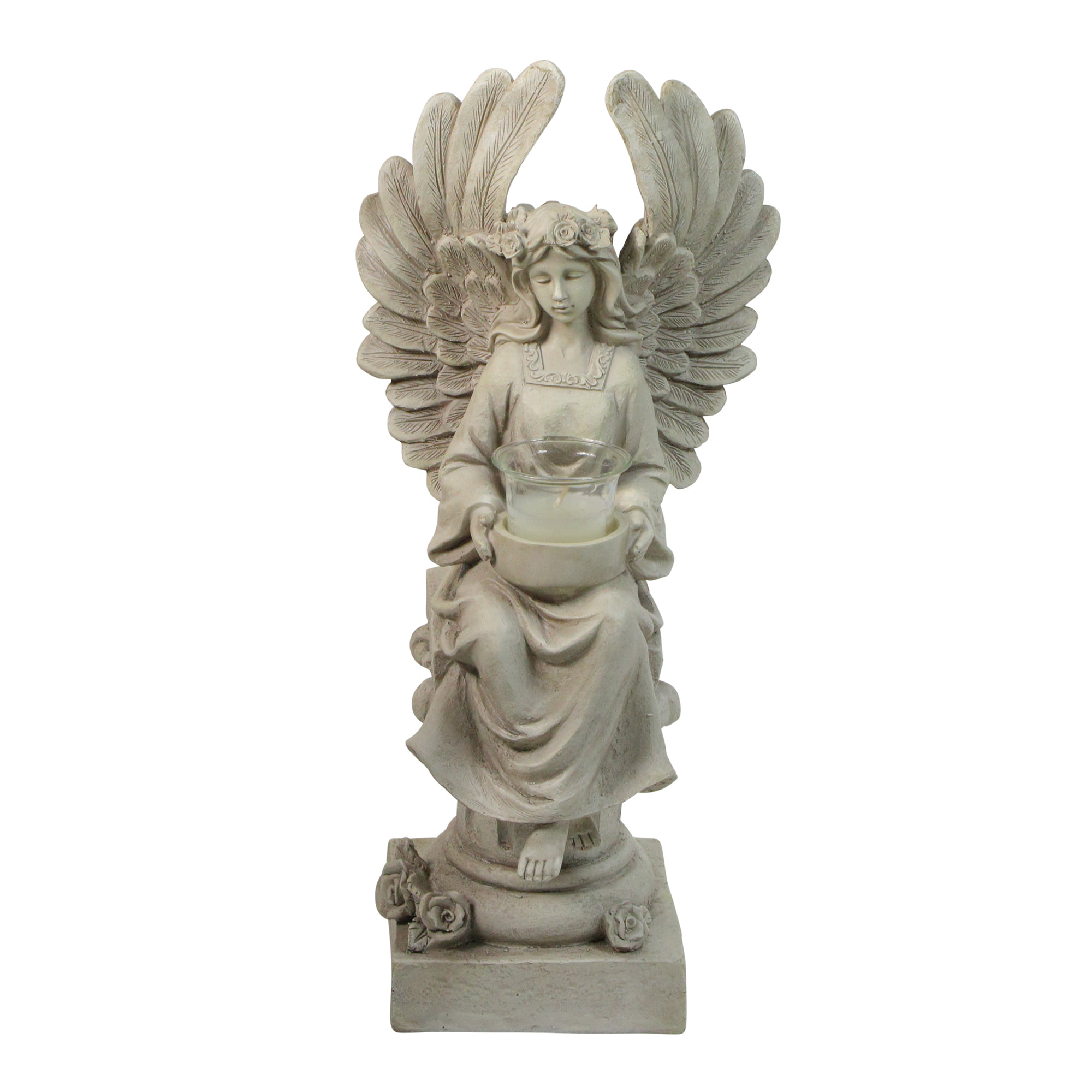 Angel cherub bird wings tealight candle holder memorial wedding statue decor