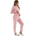 thumbnail image 2 of Women's Fuzzy Fleece Casual Pajamas Sets Long Sleeve Fleece Pullover and Pants Set 2 Piece Fluffy Loungewear Sleepwear, 2 of 5