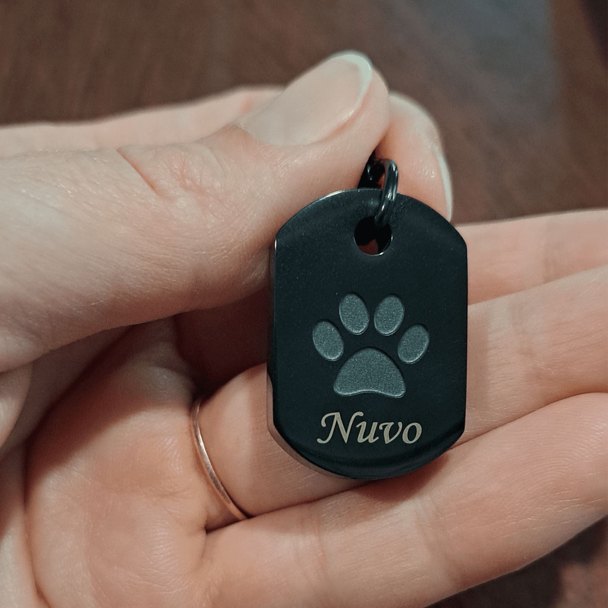 Custom Cremation Jewelry Black Stainless Steel Dog Paw Ash Urn Pendant Necklace