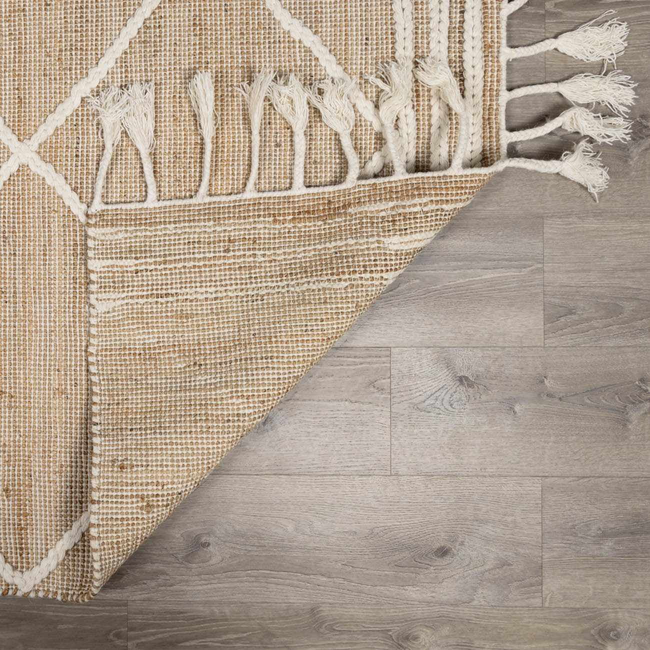 Hauteloom Gulnur Jute Hallway, Kitchen Runner Rug - Global - Beige - 2'6" x 8'