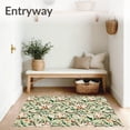 thumbnail image 3 of ODIKA 3'x5' Machine Washable Non-Slip Area Rug, Chic Boho Forest Owls with Mossy Branches and Abstract Leaves High Traffic Rug, Green, 603903, 3 of 7