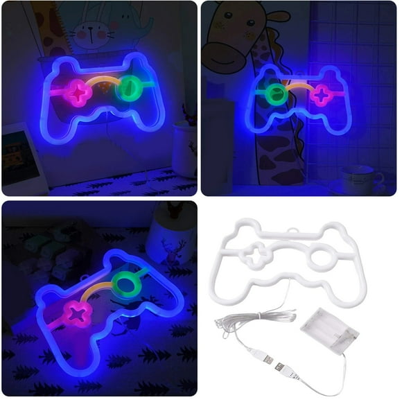 New Neon Battery Gamepad Atmosphere Interior Decorative Lights Led Light compatible with Machine Plug in Night Light with Home Gadgets Must Have Cool Lights for Bedroom Bedroom Lights for Ceiling