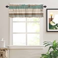 thumbnail image 2 of American Pastoral Stripes Valances for Windows Vintage Green Worn Wood Grain Rod Pocket Curtain Valance Window Treatment Short Curtains for Kitchen Living Room, 42"x18", 2 of 5