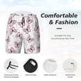 thumbnail image 5 of Balery Pink Butterflies (2) Mens Swim Trunks Swim Shorts for Men Quick Dry Inseam Beach Shorts with Compression Liner Pocket-Medium, 5 of 9