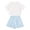 Sky Blue, variant on SGMVNU Girls 2 Piece Summer Athletic Outfits, Short Sleeve Crewneck Shirt Workout Top and Flowy Shorts Tracksuit, Size 5-6 Years, Light Purple